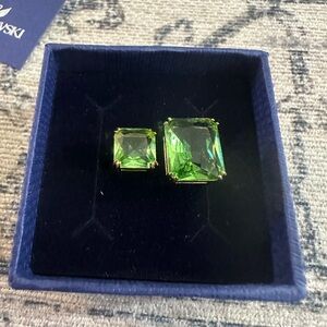 Swarovski Emerald-Tone Crystal Earrings